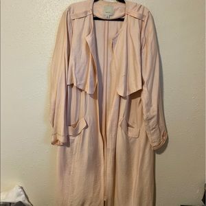 Light blush long duster